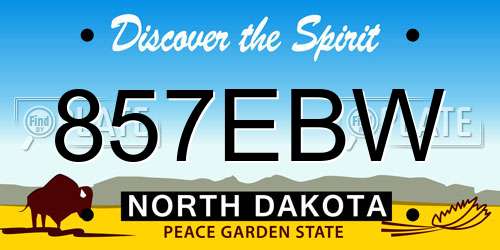 857EBW North Dakota License Plate