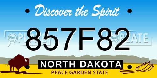 857F82 North Dakota License Plate