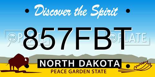857FBT North Dakota License Plate