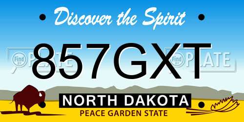 857GXT North Dakota License Plate