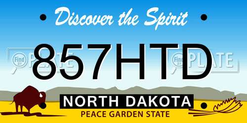 857HTD North Dakota License Plate