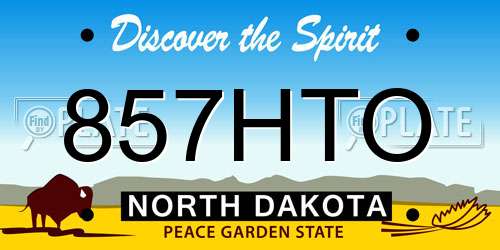 857HTO North Dakota License Plate