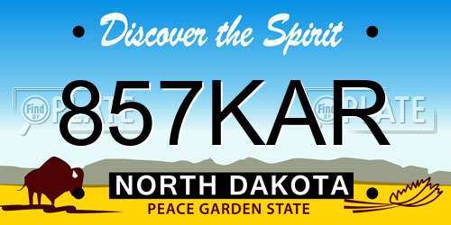 857KAR North Dakota License Plate