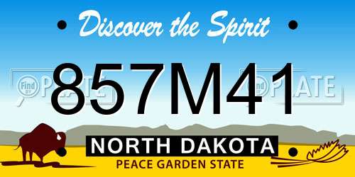857M41 North Dakota License Plate