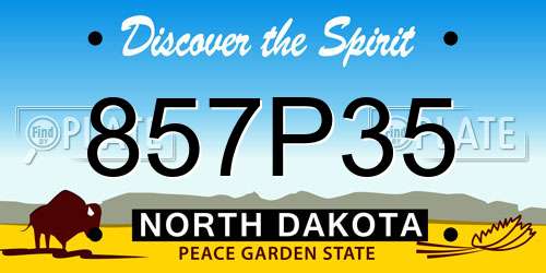 857P35 North Dakota License Plate