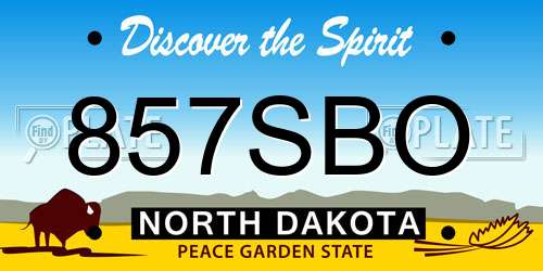 857SBO North Dakota License Plate