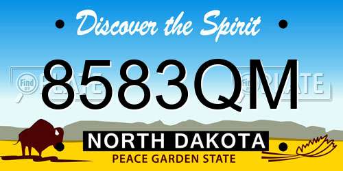 8583QM North Dakota License Plate