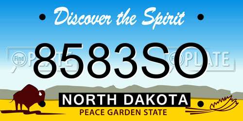 8583SO North Dakota License Plate