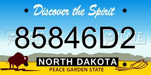 85846D2 North Dakota License Plate