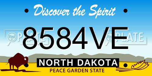 8584VE North Dakota License Plate