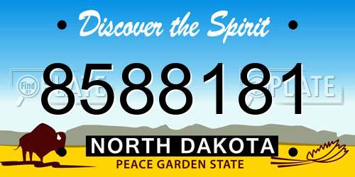 8588181 North Dakota License Plate