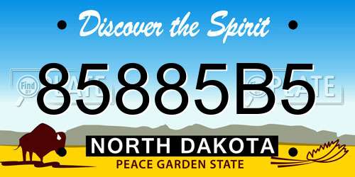 85885B5 North Dakota License Plate