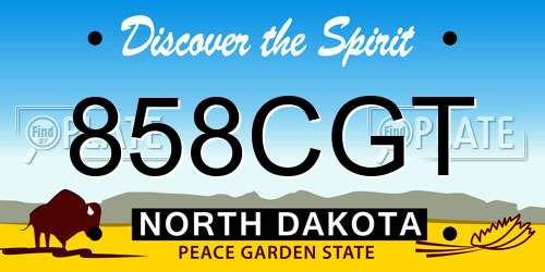 858CGT North Dakota License Plate