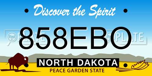 858EBO North Dakota License Plate