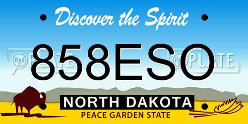 858ESO North Dakota License Plate