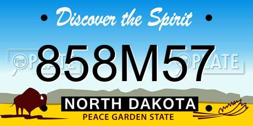 858M57 North Dakota License Plate