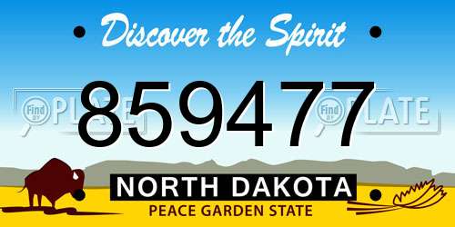 859477 North Dakota License Plate