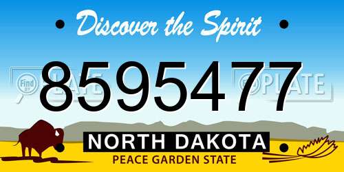 8595477 North Dakota License Plate