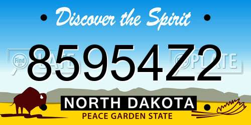 85954Z2 North Dakota License Plate
