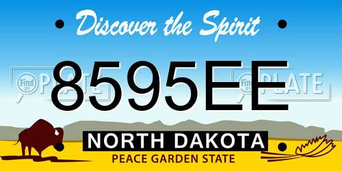 8595EE North Dakota License Plate