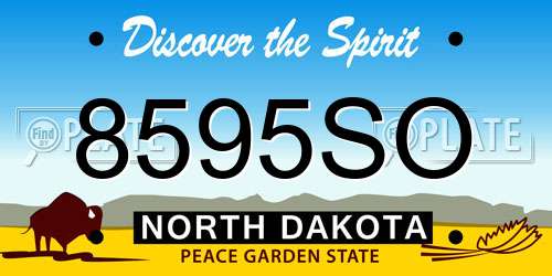 8595SO North Dakota License Plate