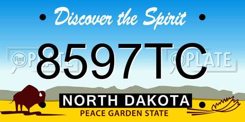 8597TC North Dakota License Plate