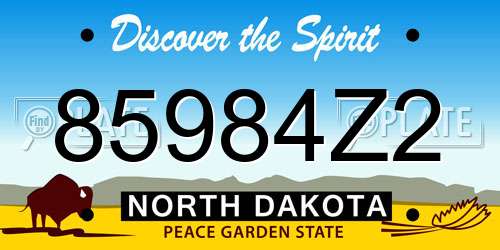 85984Z2 North Dakota License Plate