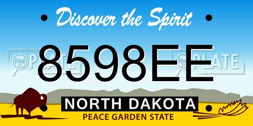8598EE North Dakota License Plate