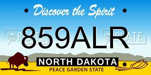 859ALR North Dakota License Plate