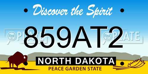 859AT2 North Dakota License Plate