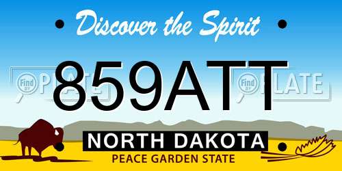 859ATT North Dakota License Plate