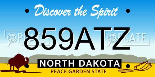 859ATZ North Dakota License Plate