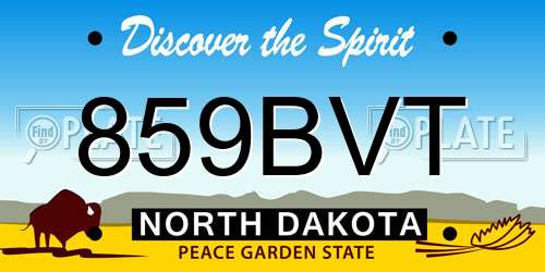 859BVT North Dakota License Plate
