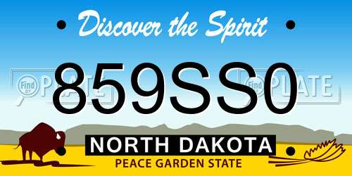 859SS0 North Dakota License Plate