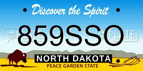 859SSO North Dakota License Plate