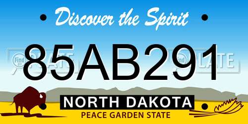 85AB291 North Dakota License Plate