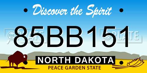 85BB151 North Dakota License Plate