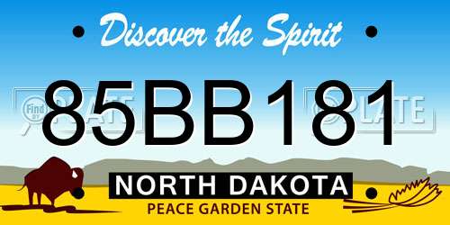 85BB181 North Dakota License Plate