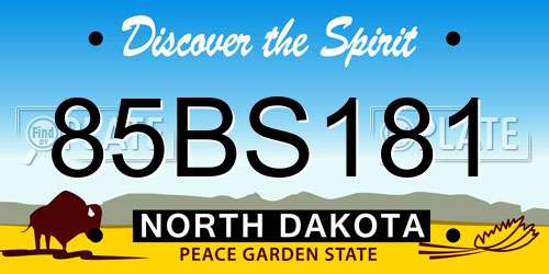 85BS181 North Dakota License Plate