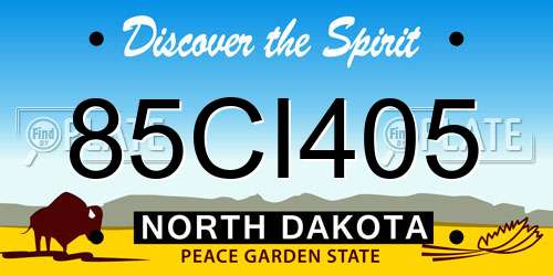 85CI405 North Dakota License Plate