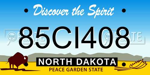 85CI408 North Dakota License Plate