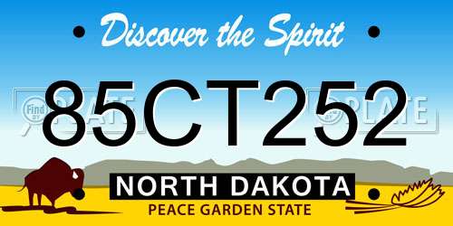85CT252 North Dakota License Plate
