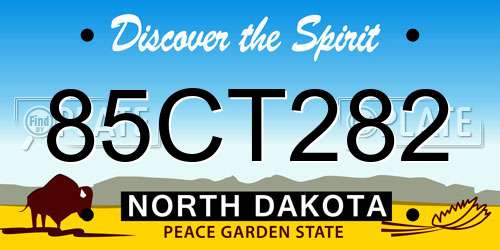 85CT282 North Dakota License Plate
