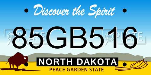 85GB516 North Dakota License Plate