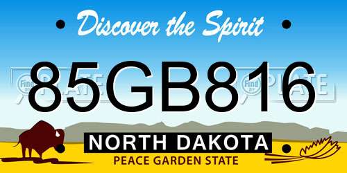 85GB816 North Dakota License Plate