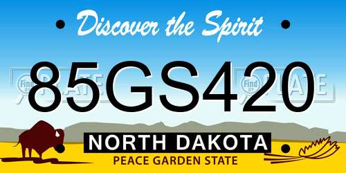 85GS420 North Dakota License Plate