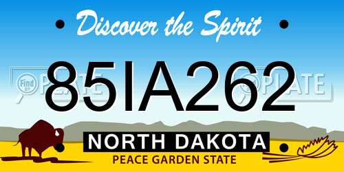 85IA262 North Dakota License Plate