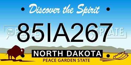 85IA267 North Dakota License Plate