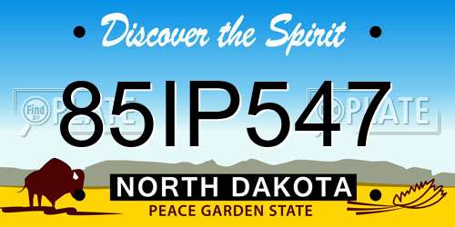 85IP547 North Dakota License Plate