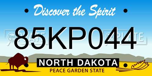 85KP044 North Dakota License Plate